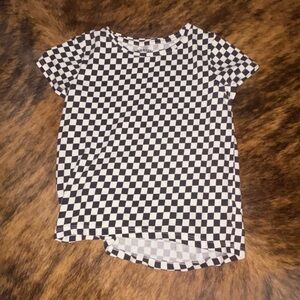 Old Navy Black and White Checkered Kids Tee